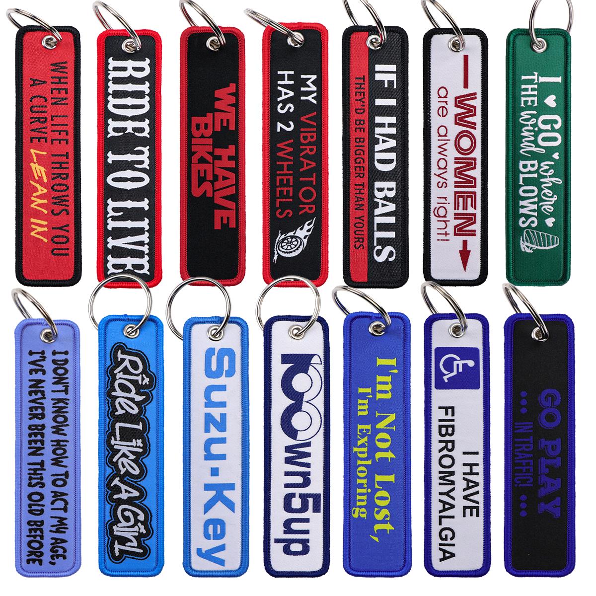 Car Accessories Quotation - 1PC Biker Zin Geborduurde Sleutels Cool