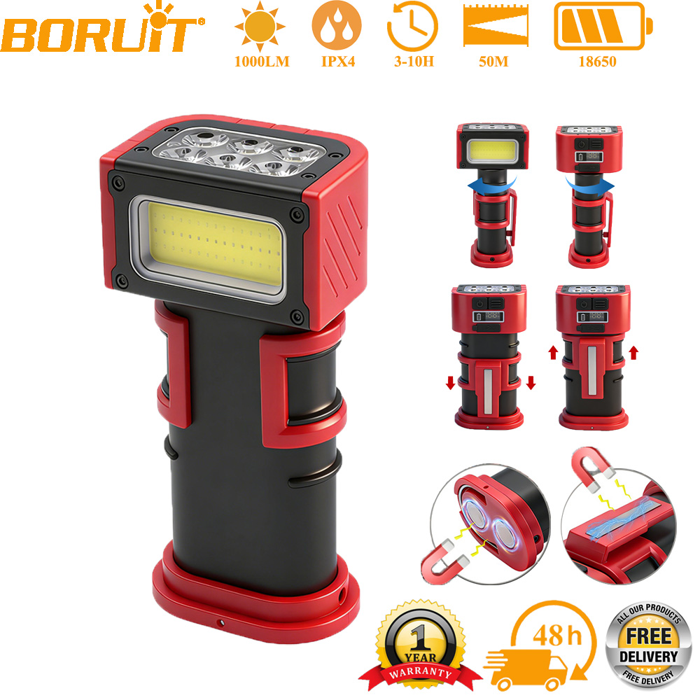 Car Accessories Hanging - BORUiT COB LED-werklamp 1000LM Type-C oplaadbare
