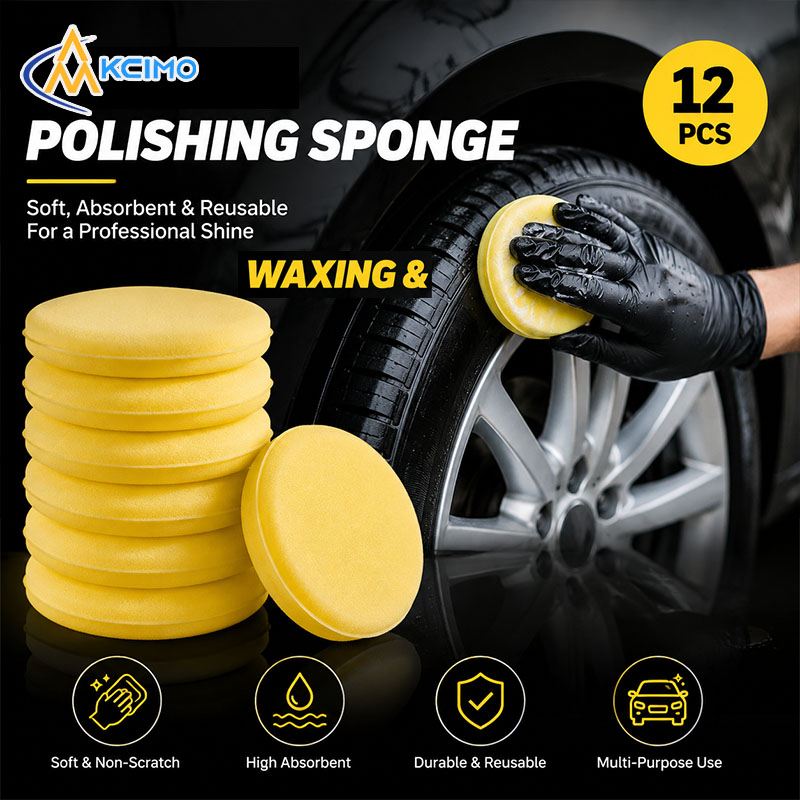 Car Wax Polishing Pad - 12 stuks auto-wasspons rond zacht schuim