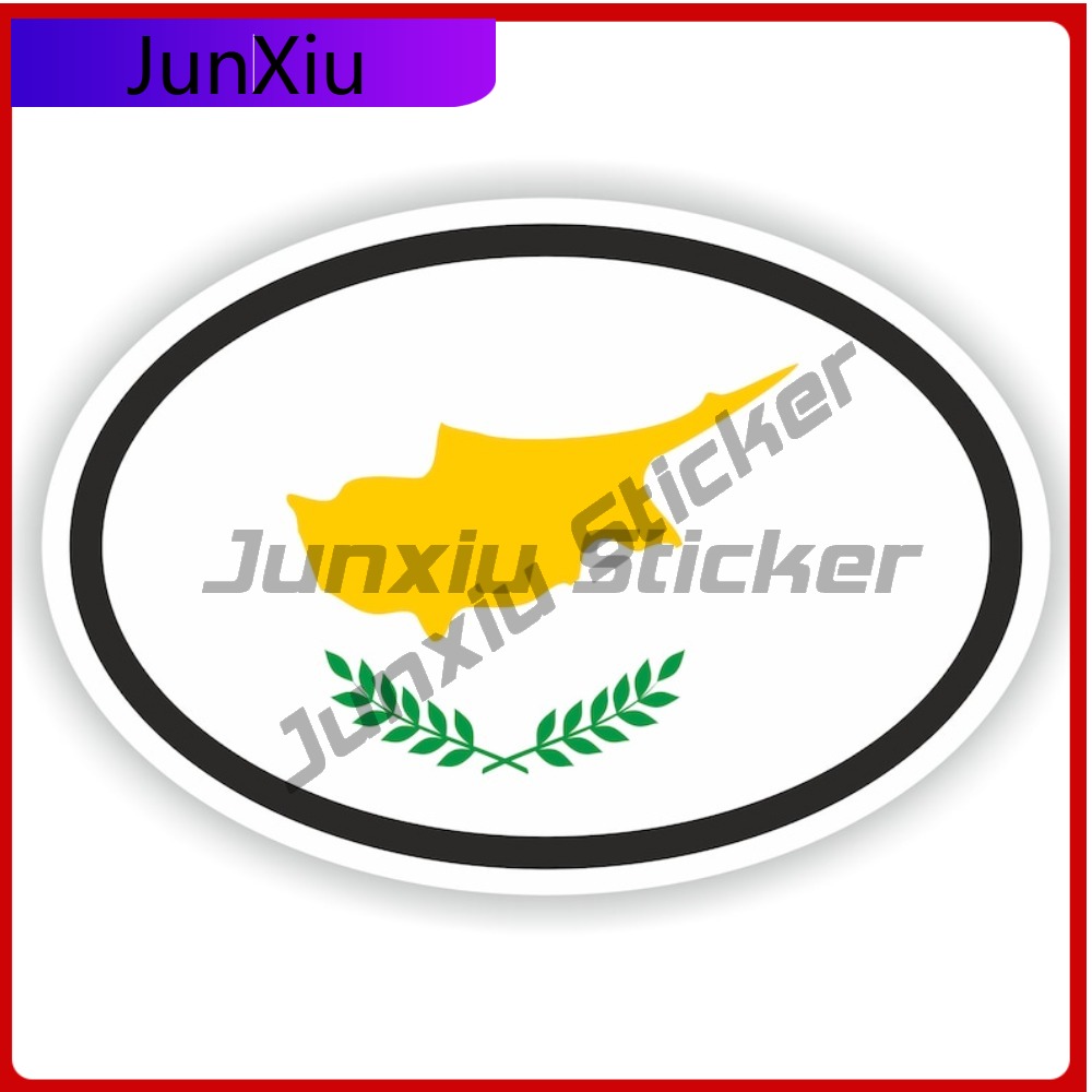 Car Accessories Cyprus - Cyprus vlag ovale sticker waterdichte stickers
