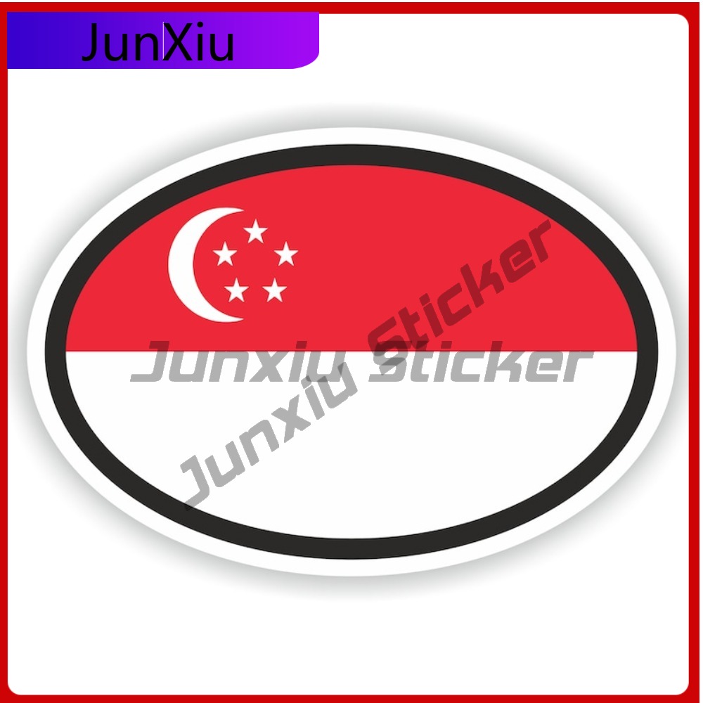 Car Accessories Singapore - Singapore Vlag Ovale Sticker Anti Kras