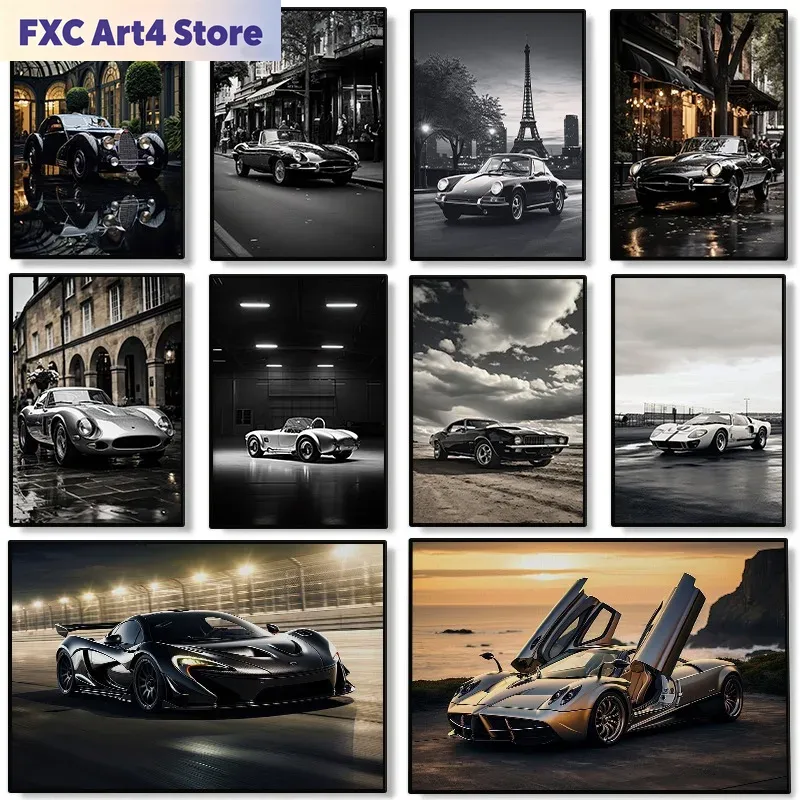Car Accessories Brand - Frameloze moderne beroemde merkauto's poster luxe